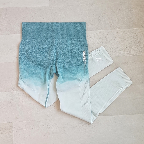 Gymshark ombre seamless leggings teal size M - Picture 2 of 4